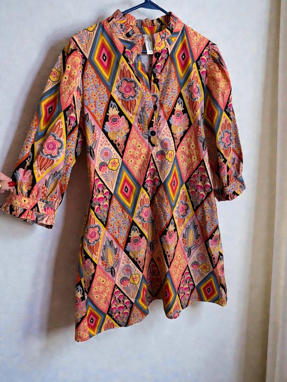 Uncle Frank Kaleidoscope Floral Back Tie Mini Sun Dress Size Small